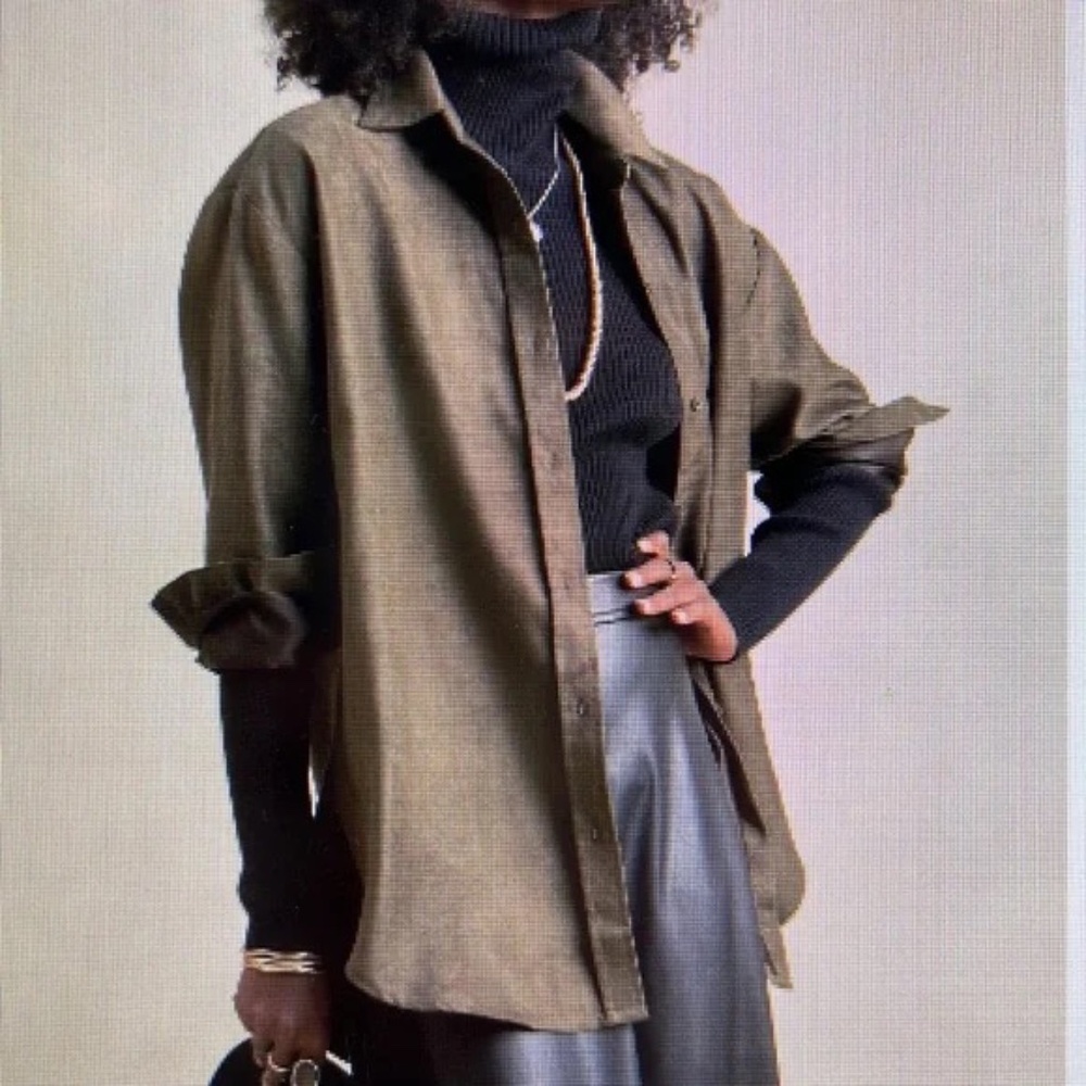 NWT Banana Republic Oversized Shirt faux suede S